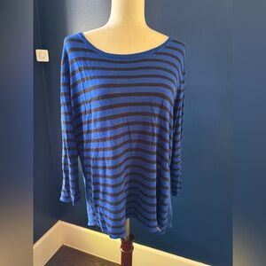 Calvin Klein Striped LS Top NWT Sz L